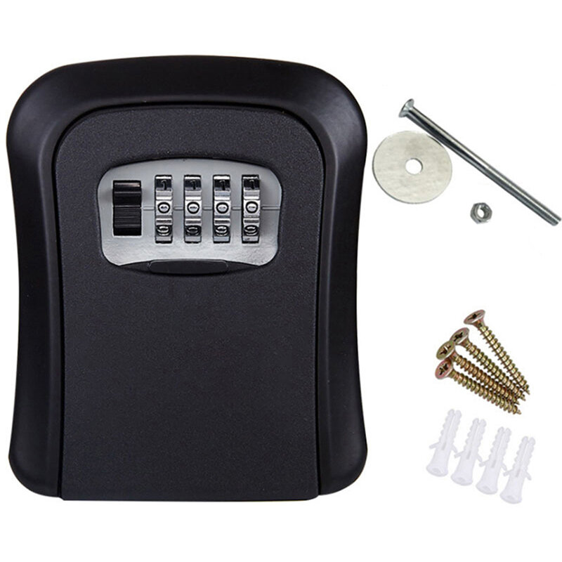 4 combinação chave de armazenamento caixa de bloqueio de chave caixa de chave de senha interior e exterior