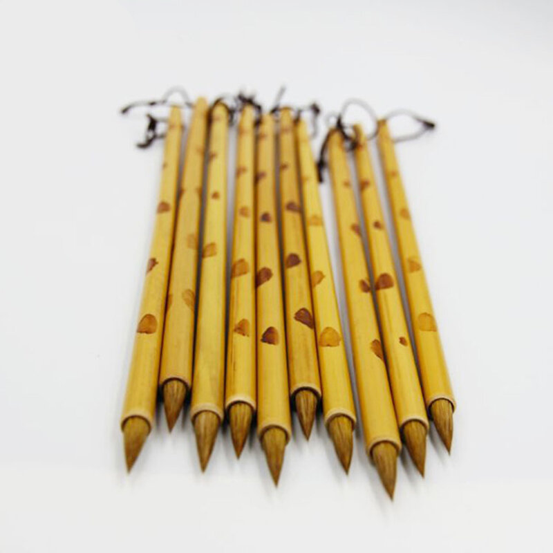 5 шт. Weasel искусственные волосы ручной работы, Бамбуковая ручка, стандартная щетка для письма от Xiaokai
