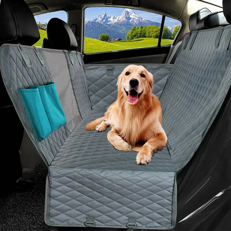 Автомобильная подушка на сиденье для домашних животных, с двойной молнией, 143 × 153 см, водонепроницаемая, грязеотталкивающая, подходит для нескольких моделей, однотонная, Автомобильная подушка на заднее сиденье