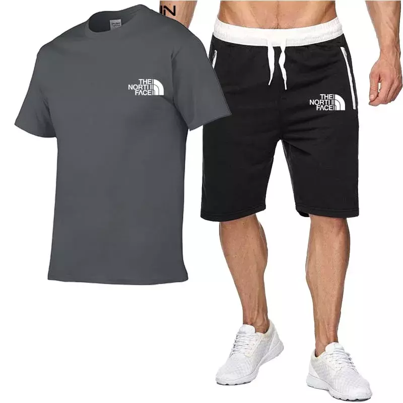 Hot-Selling Summer 100% terylene T-Shirt Pants Set Casual Brand Fitness Jogger Pants T Shirts Fashion Men'sTracksuit