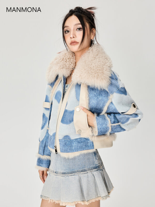 Abrigo de piel de zorro Retro importado integrado para mujer, abrigo corto de invierno