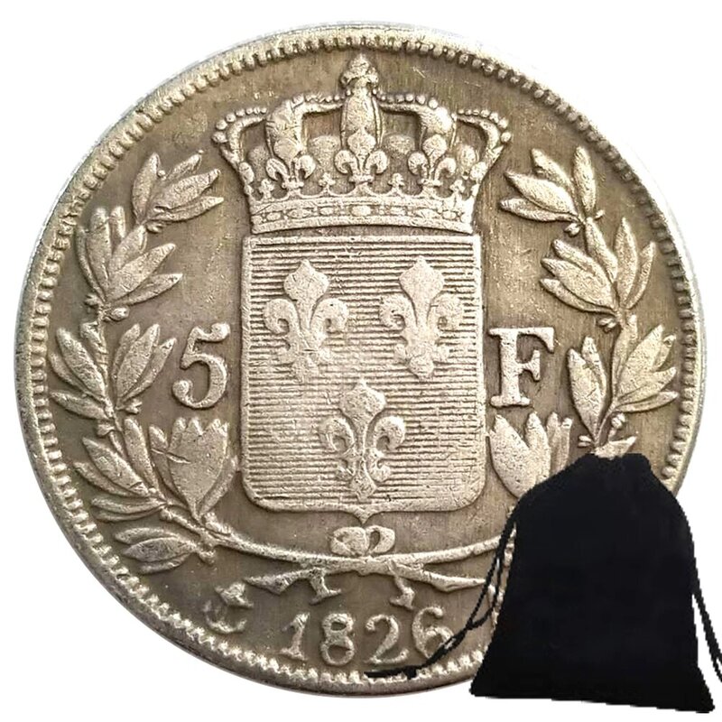 Moneda de bolsillo conmemorativa de la suerte para pareja, moneda de medio dólar de lujo de la República Francesa, moneda de decisión de club nocturno, bolsa de regalo, 1826
