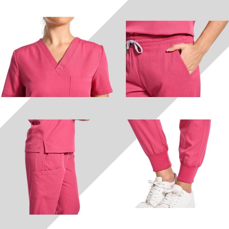 Unisex manga curta enfermeira uniforme, Medical Scrubs conjuntos, Multicolor, Hospital, Doutor, Workwear, Oral, Dental, Cirurgia