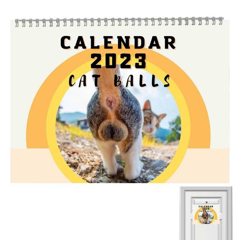 Calendario del buco del culo di gatto 2023 calendario divertente per la parete 12 mesi calendario regalo per gli amanti dei gatti uomo donna bambini adolescenti amici compagni di lavoro