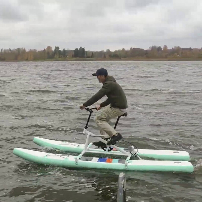 Funworldsport gorąca sprzedaż nadmuchiwany pojedynczy rower wodny Pedalo pedał łódź Aqua Quad rower wodny dla dzieci