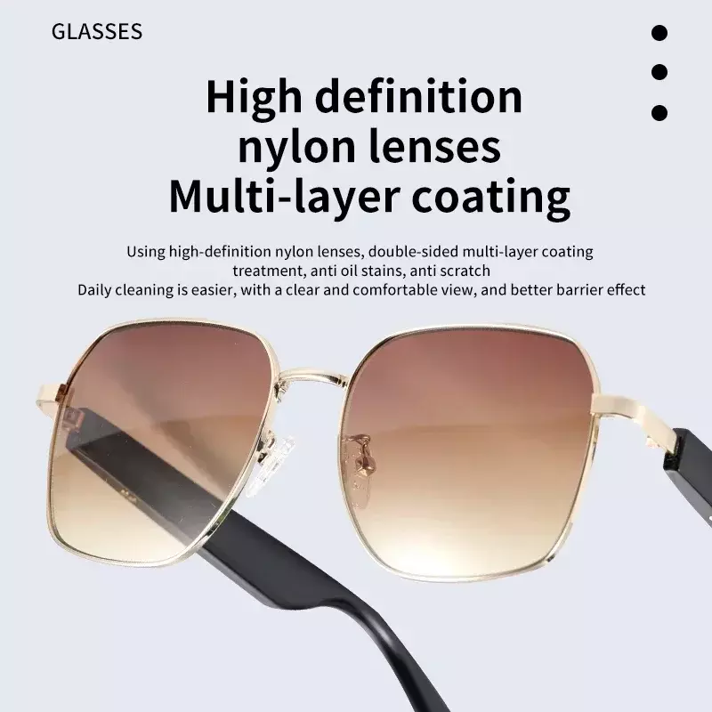 New Men Smart Glasses Bluetooth Call Voice Assistant Listen Music Glasses Smart Sports Polarized Sunglasses Anti-Blue Eyeglasses