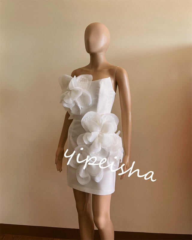 Jersey Flower Celebrity Prosta suknia okazjonalna na zamówienie Mini sukienki
