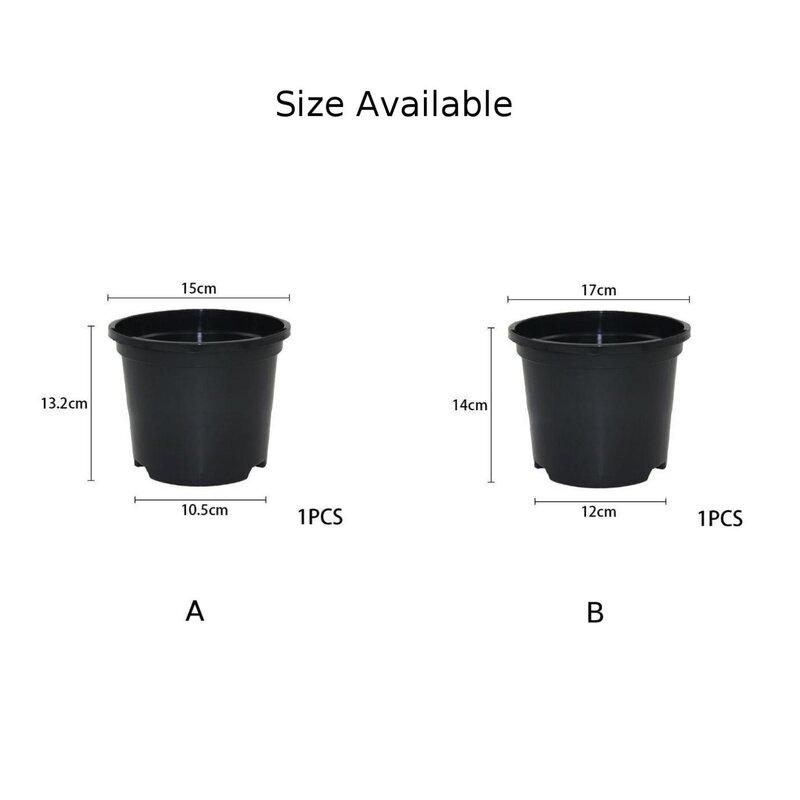 ~ 1PC vaso di fiori in plastica pianta nera ~ fondo del vaso vaso vaso per vivaio vuoto SeedPlant ~ contenitori vaso di fiori forniture da giardino