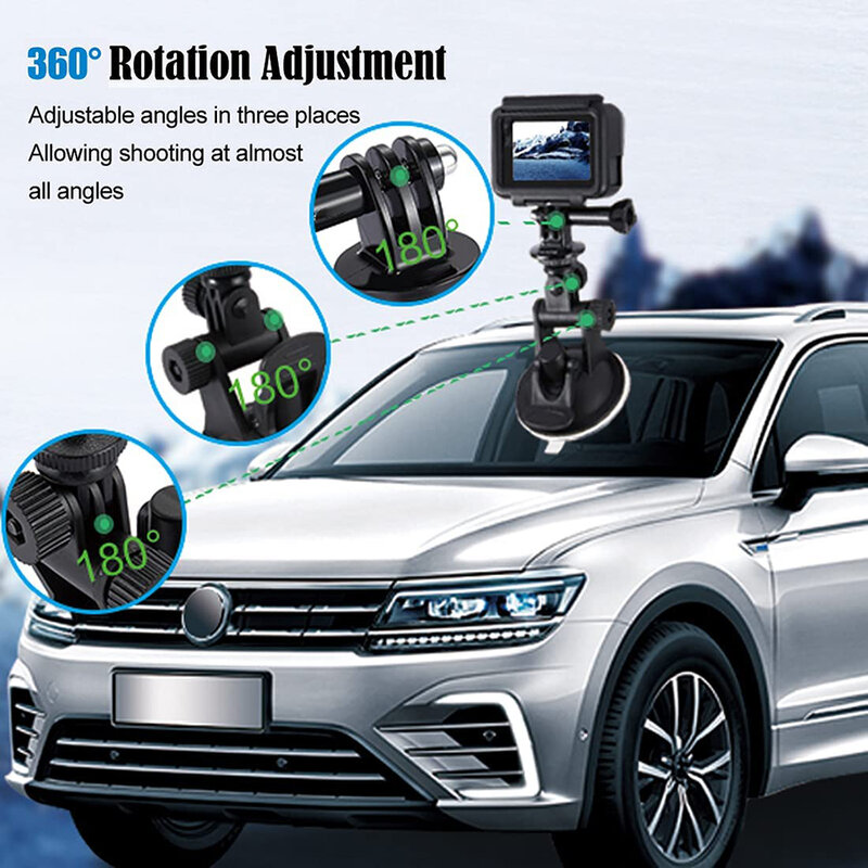 Suction Cup Mount Car Windshield Holder Mount for GoPro Hero 11 10 9 8 7 6 5 4 DJI OSMO Action Camera for iPhone Smartphone