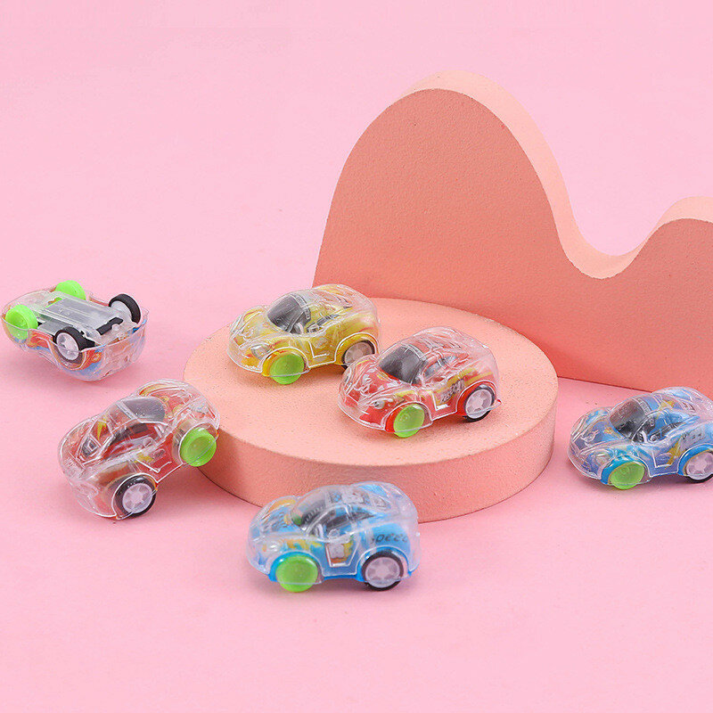 10Pcs ของเล่นการ์ตูนน่ารักพลาสติกดึงกลับรถของเล่นเครื่องบินรถยนต์เด็กมินิโมเดลรถยนต์ Mainan Anak Lucu อนุบาลของเล่น
