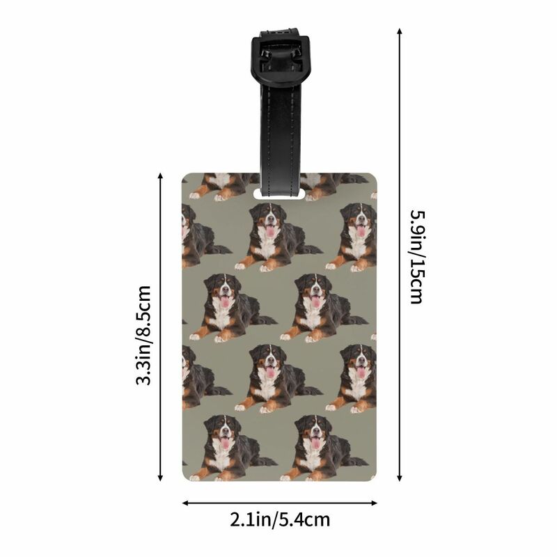 Etichetta personalizzata per bagagli per cani da montagna Bernese con etichetta identificativa per la copertura della Privacy della carta di nome per la valigia della borsa da viaggio