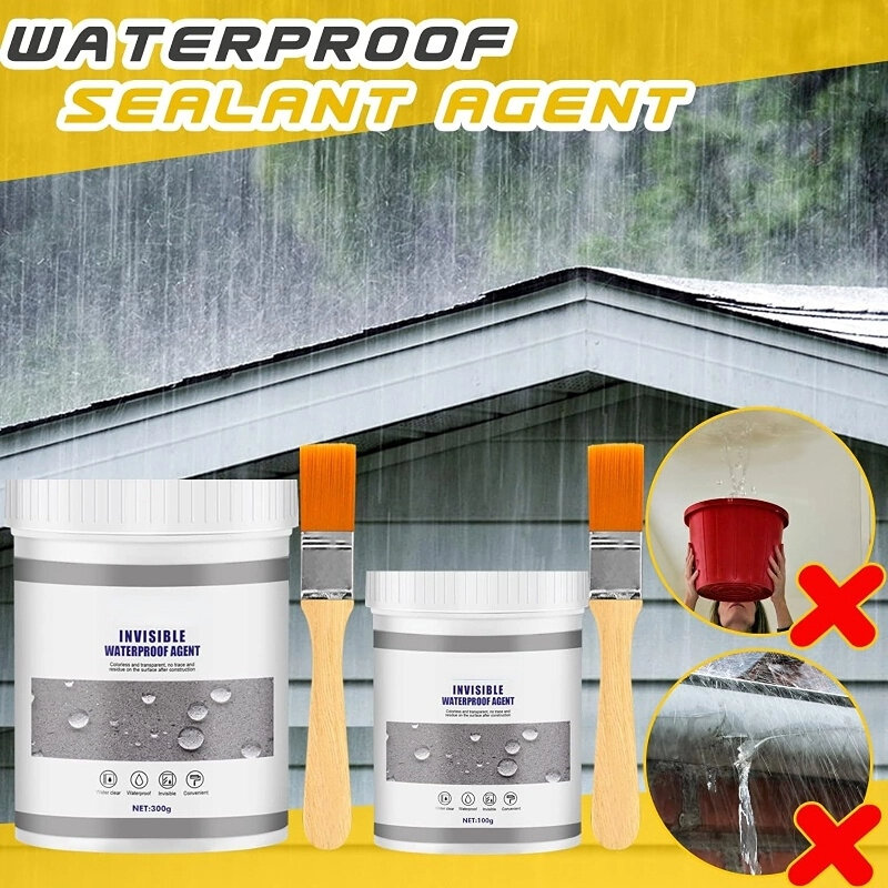 1-5Pcs 300g Waterproof Coating Sealant Agent Transparent Glue With Brush Invisible Anti-Leak Roof Repair Broken Agent Tools
