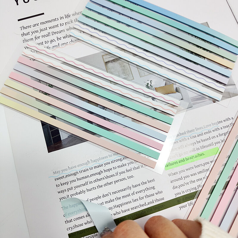 KindFuny-Bloc de notas adhesivas de Color, Pegatinas transparentes de índice, Bloc de notas, suministros de papelería para la escuela y la Oficina, 140 hojas