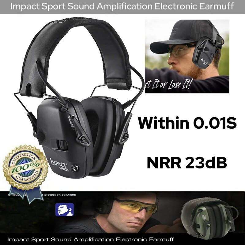 مكافحة الضوضاء اطلاق النار للأذنين ، سماعة التكتيكية ، تأثير تضخيم الصوت ، حماية الأذن ، الرياضة في الهواء الطلق ، 1 قطعة