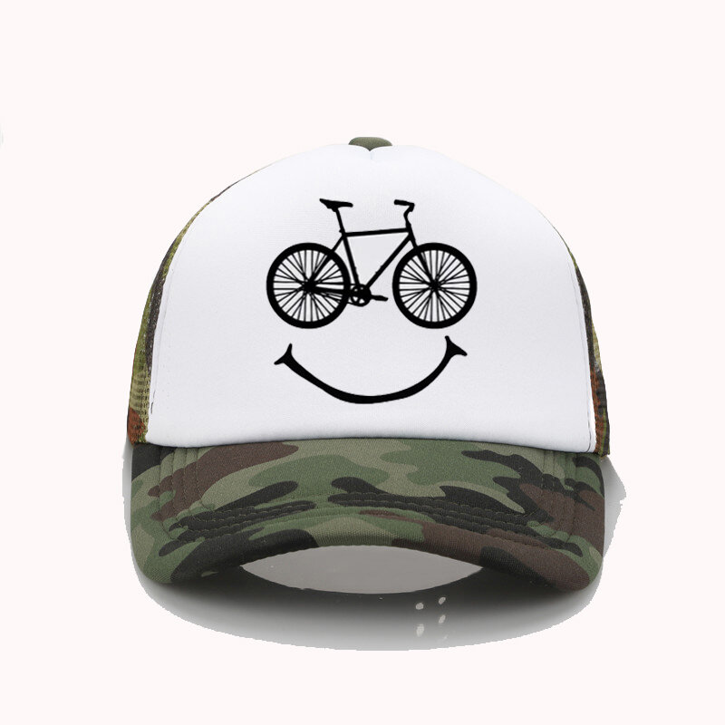 Engraçado Mountain Biker Print Boné de beisebol para homens e mulheres, boné de ciclismo, camionista respirável, logotipo Hip Hop