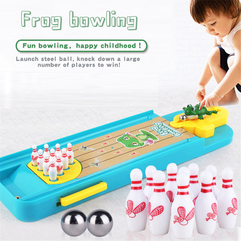 Mini Desktop Frosch Bowling Spielzeug Mode kreative Finger Sport Spaß Indoor Eltern-Kind interaktives Brettspiel Kinder Lernspiel zeug