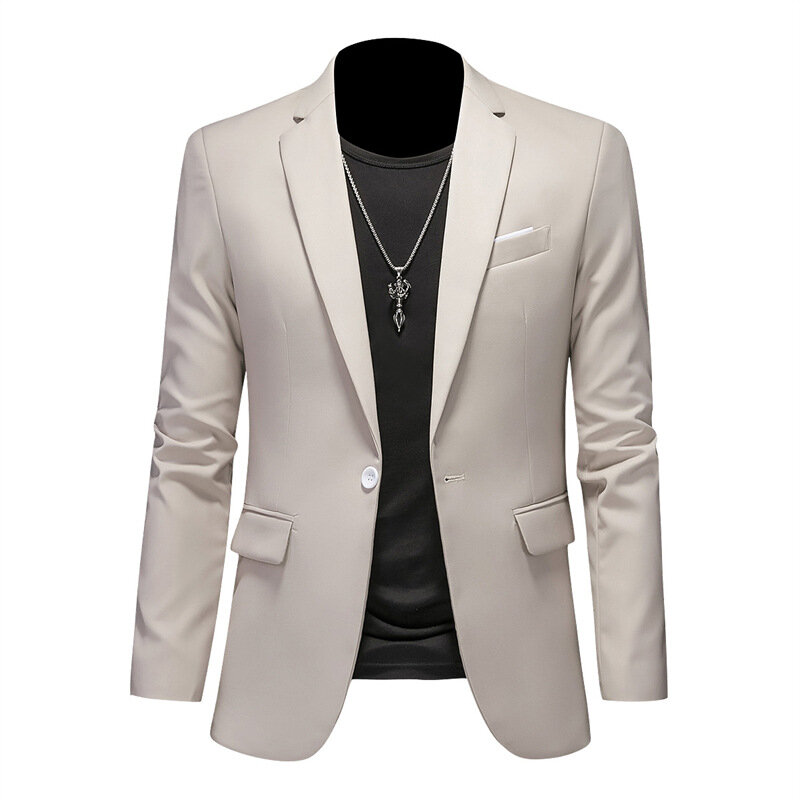 Jas hujan kasual pria, Blazer M-6XL ukuran Plus warna Solid, setelan jaket, pakaian kerja, mantel ukuran besar, pakaian tuksedo bermerek
