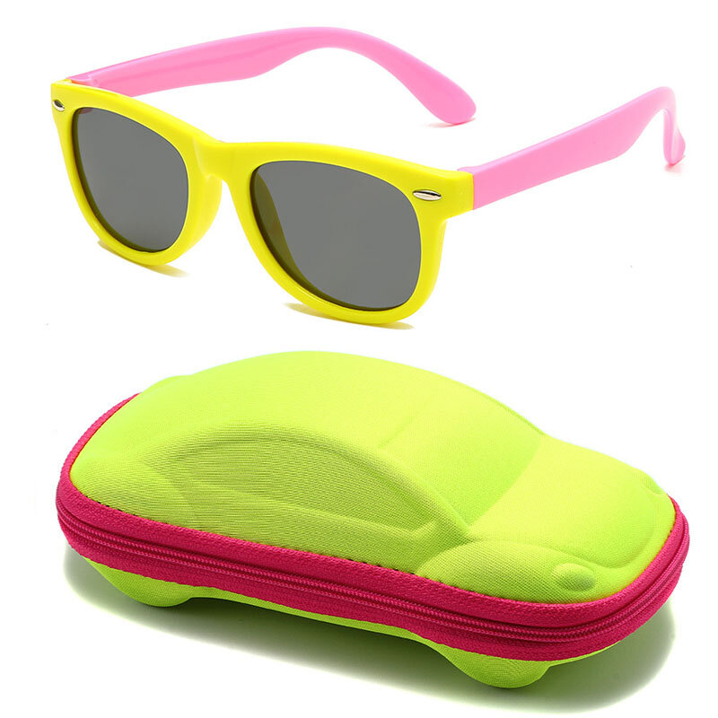 Lunettes de soleil classiques en silicone pour enfants, protection UV, lunettes pour garçons et filles, TR90