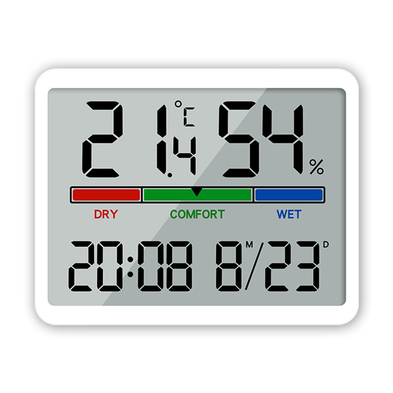 Jam elektronik suhu multifungsi jam dinding Digital tampilan LCD PVC jam Alarm waktu termometer tampilan temperatur