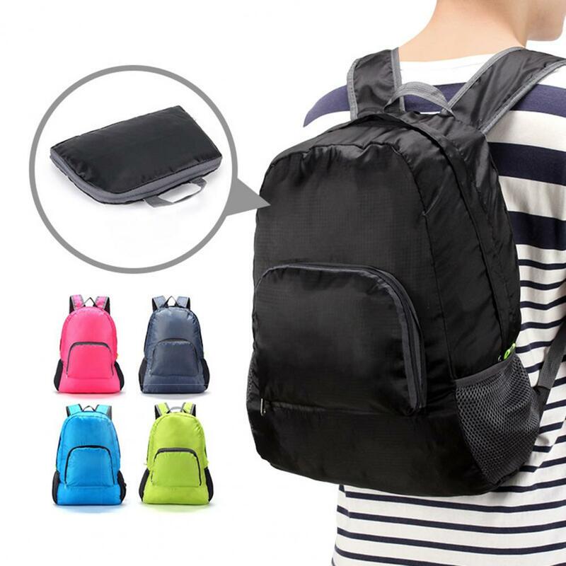 Travel Backpack Wide Shoulder Straps Smooth Zipper Side Mesh Pockets Large Capacity Adjustable Lightweight Packable Backpack