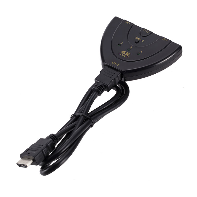 Divisor de Cable compatible con HDMI 4K 30HZ, adaptador conmutador de vídeo HD, concentrador de Puerto 3 en 1 para Xbox, PS4, DVD, HDTV, PC, portátil, TV