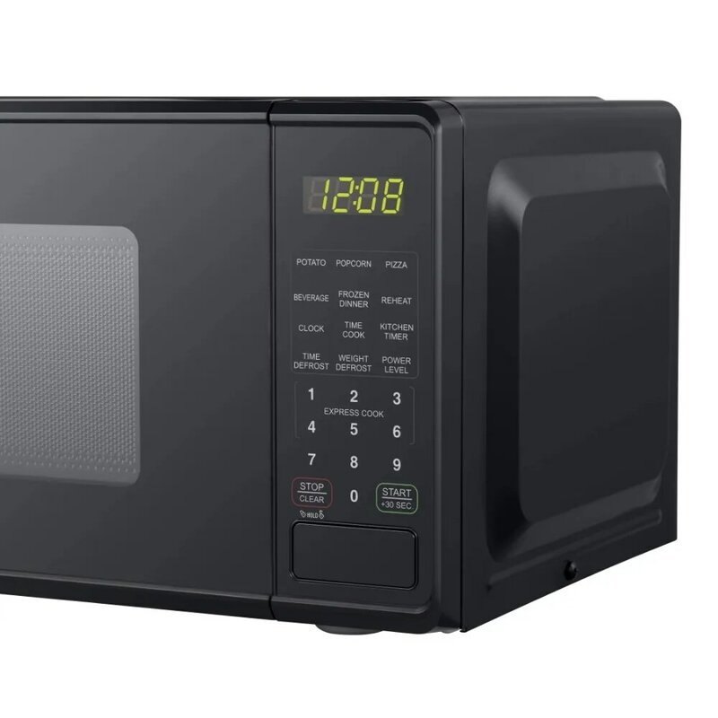 Four à micro-ondes à seau 0.7 pieds, 700 W, noir, affichage LED, minuterie de cuisine, four à micro-ondes domestique