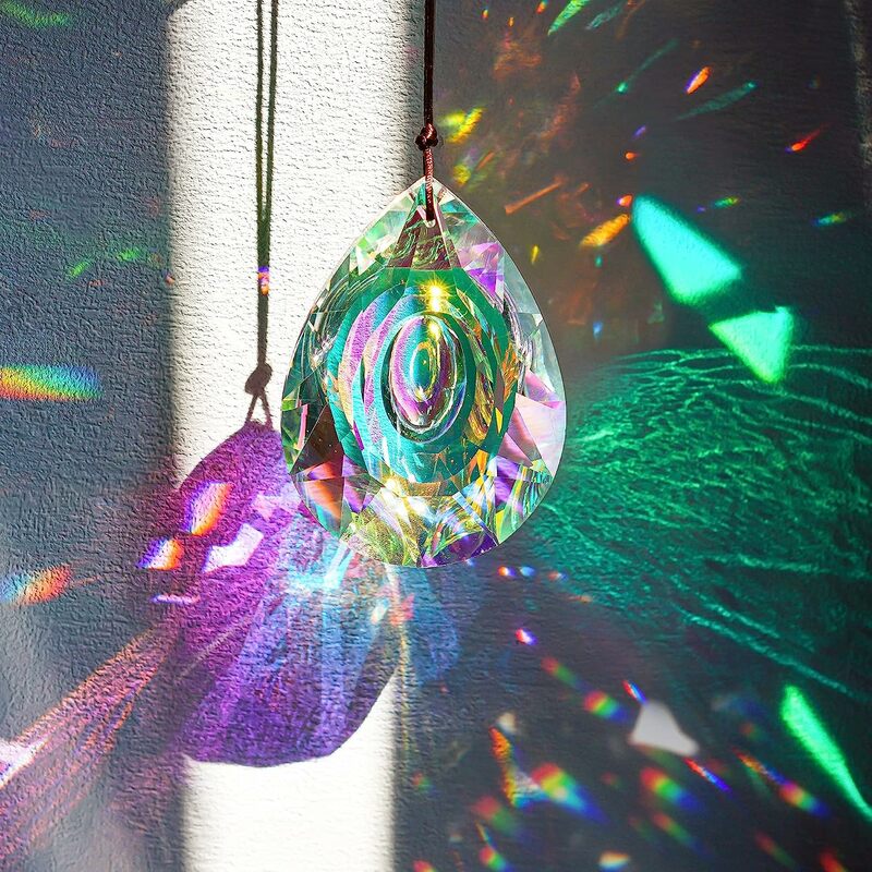 K9 Crystal Prism AB Clear Faceted Large Oval Chandelier Crystal Hanging Ornaments DIY Suncatcher Pendants Rainbow Maker 1PCs