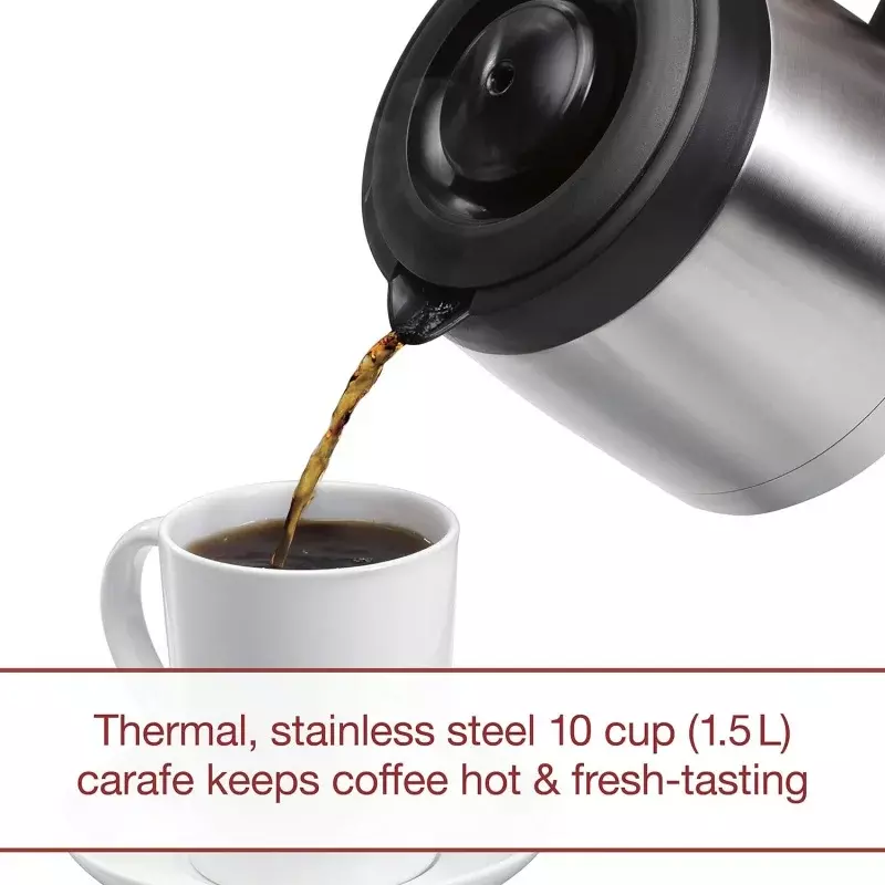 ระบบเครื่องชงกาแฟแบบ Gourmet พร้อมโถเก็บความร้อน10ถ้วยเครื่องชั่งในตัวอ่างเก็บน้ำที่ถอดออกได้ลูกบิดสีแดง