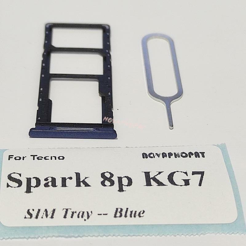 Novaphopat-Bandeja do cartão SIM para Tecno Spark 8P KG7 KG7H KG7n, adaptador do entalhe, leitor do Pin, brandnew
