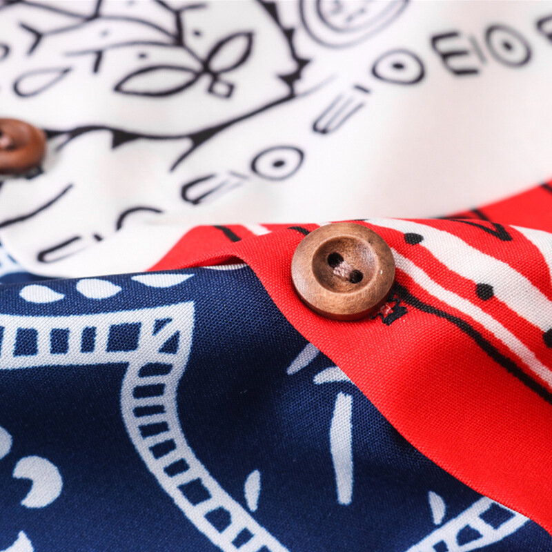 Рубашка мужская с цветочным принтом, модная Повседневная тонкая свободная пляжная сорочка в гавайском стиле, с отложным воротником, с коротким рукавом, в стиле Харадзюку, лето