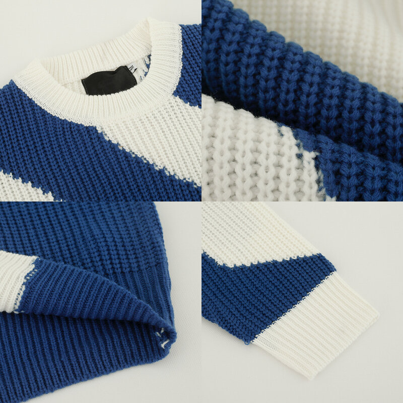 Atasan Pullover leher-o lengan panjang pria, pakaian rajut longgar kasual pria, Sweater Mode pasangan, Vintage, musim gugur, musim dingin, 2023