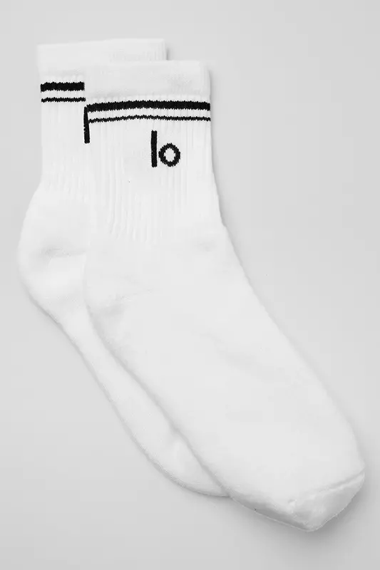 LO Yoga Women's Socks Solid Color Striped Black and White Socks Unisex Striped Mid Length Cotton Socks Breathable Sports Sock