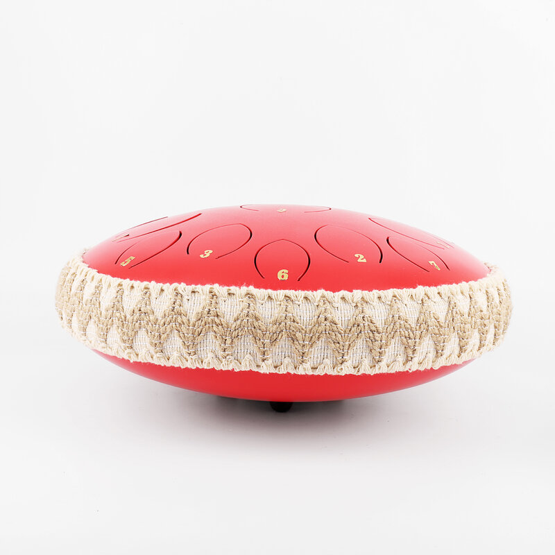 Tambor balmy con diseño de gran tamaño, lengua de acero de 14 pulgadas (35 cm), 15 lengua, madeja roja, llave en D, oferta de fábrica