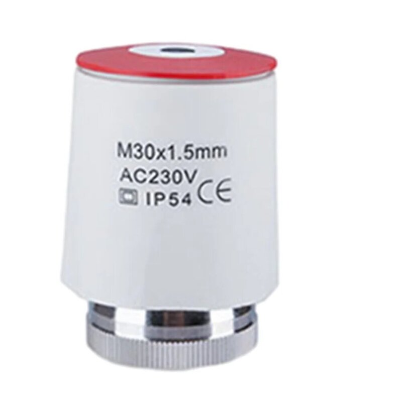 1PCS AC230V Electrothermal Actuator Suitable For Various Floor Heating And Radiator Systems Easy Adjustment White M30x1.5mm