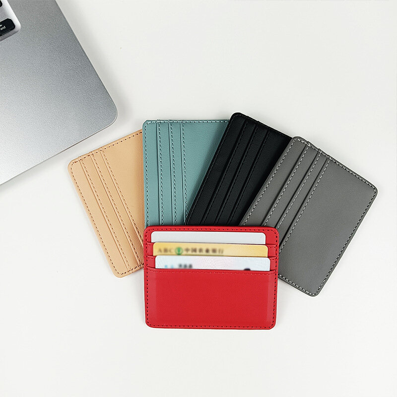 Minimalist Wallet Business Bank Credit ID Card Holder for Men Women Purse Ultra Thin Mini Money Case PU Leather Card Cover Pouch