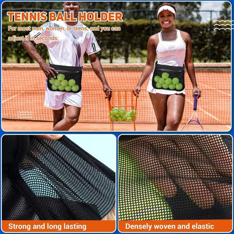 Tenis bola pemegang Band picleball kantong Mesh tas penyimpanan aksesori olahraga untuk wanita pria remaja atlet Dropship