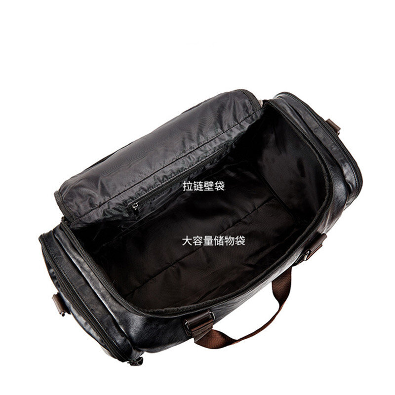 Кожаная дорожная сумка-тоут в стиле ретро для мужчин, вместительная сумочка для тренажерного зала и фитнеса, крутой чемодан на плечо, вещевой мешок