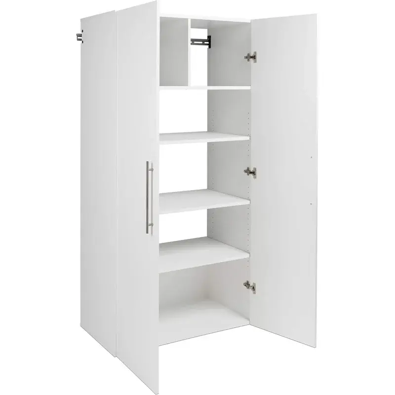 Grande armário de armazenamento Prepac, armário branco imaculado com prateleiras e portas de armazenamento, ideal para Bin e General St, 36 in