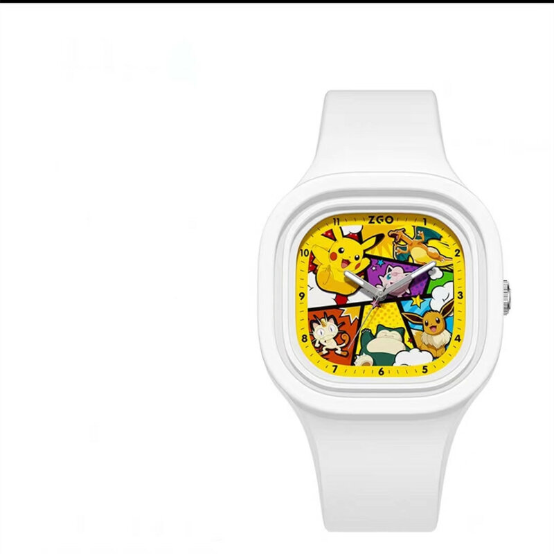 피카츄 스퀘어 실리콘 어린이 시계, 만화 포인터 발광 디지털 손목시계, 소년 소녀, 어린이 생일 축제 선물, 신제품