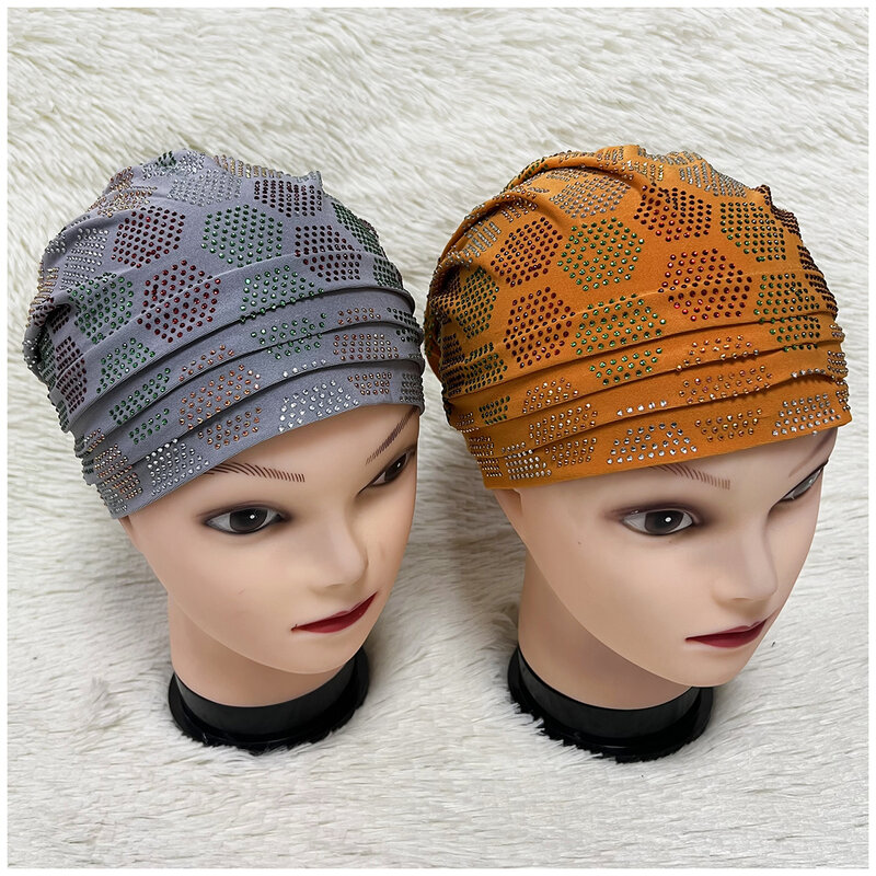 Women Cap Beaded For India Hat Scarfs Head Wrap Headband Girl Hair Accessories Lady Comfortable Worship Hat Twisted Turban Hats