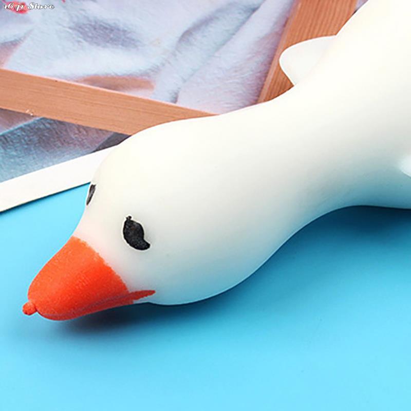 Новинка 1 шт. игрушка в форме утки прыгающая и декомпрессионная большая белая гусиная мультяшная форма рельефная утка Лала утка случайный цвет