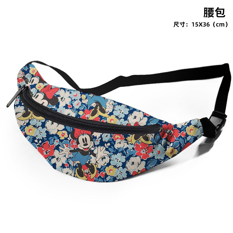 Disney Mickey Minnie C54671 Anime Chest Bags Cartoon Customized Shoulder Waist Bag Casual Tote Storage Unisex Gift