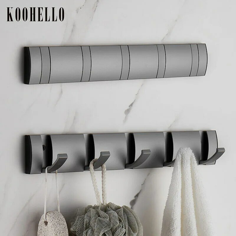 Folding Robe Hook Metal Towel Hanger Hooks Black Gold Coat Key Hooks Wall Foldable Hook for Bathroom Kitchen Bedroom Hallway