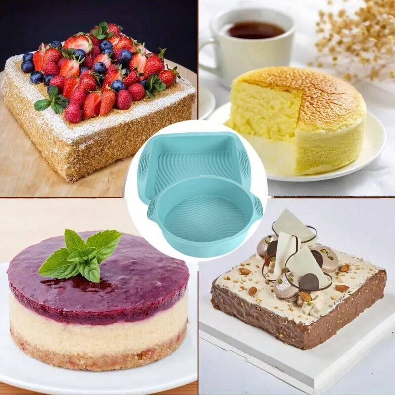 Silicone Cake Baking Mould Set High-temperature Resistant Oven Baking Plate Cake Bread Toast Pan Kitchen Muffin Baking Mold
