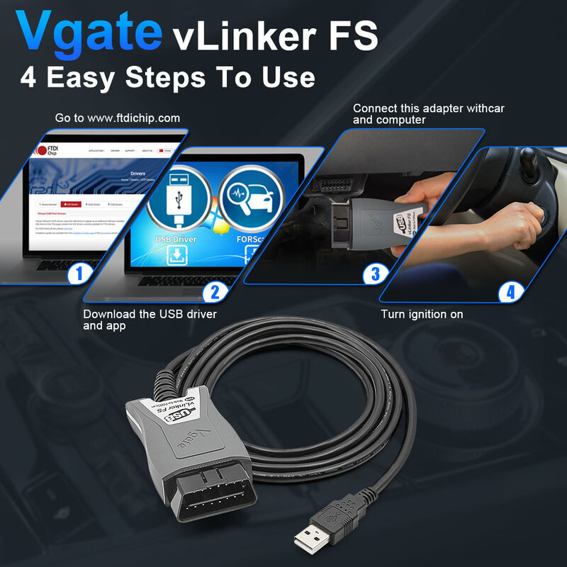 Vgate vlinker FS ELM327สำหรับ Ford forscan HS CAN ELM 327 OBD 2 OBD2เครื่องมือเชื่อมต่อเครื่องอ่านโค้ดรถยนต์ OBDII สำหรับ MAZDA