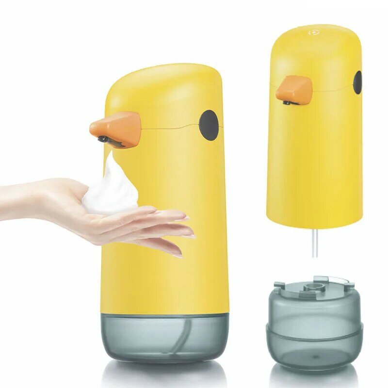 Mała żółta kaczka automatyczna odkażacz do rąk maszyna indukcyjna inteligentna pianka do mycia telefonu Cartoon dozownik do mydła dla dzieci