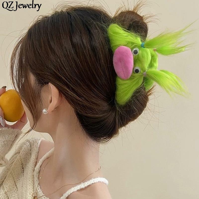 Funny Plush Ugly Doll Hair Claw Clip Sausage Mouth Doll Hairpin Barrette Ponytail Holder for Women Headwear Hair Accessories