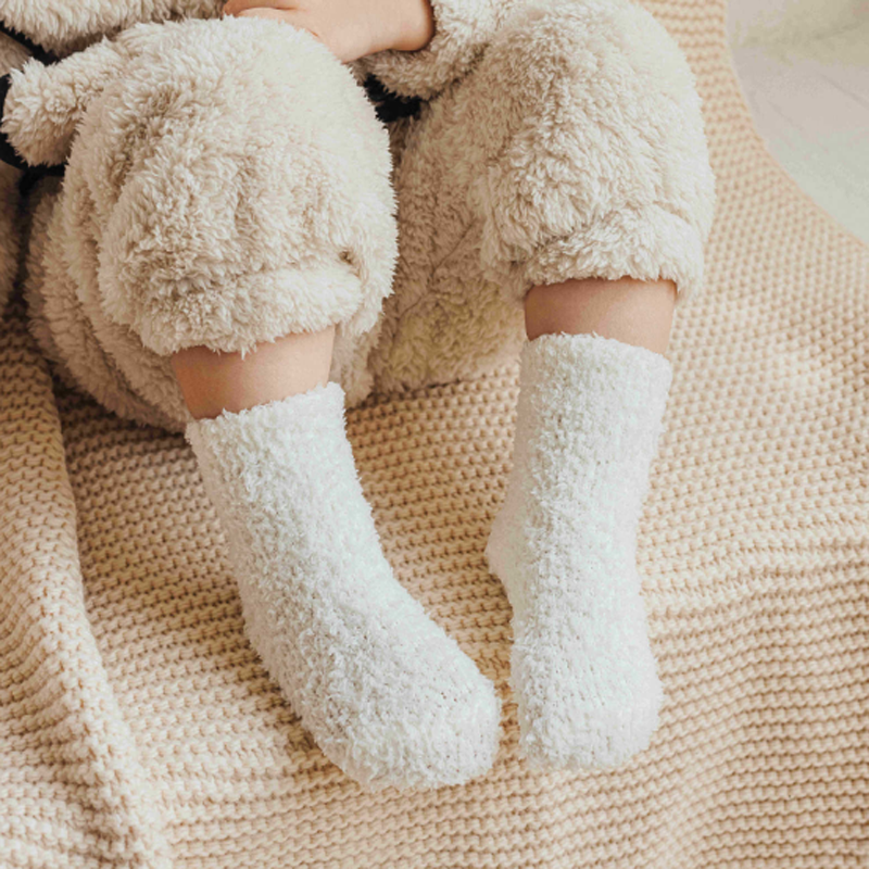 Meias quentes antiderrapantes grossas para crianças, meias casuais para bebê, inverno, novo