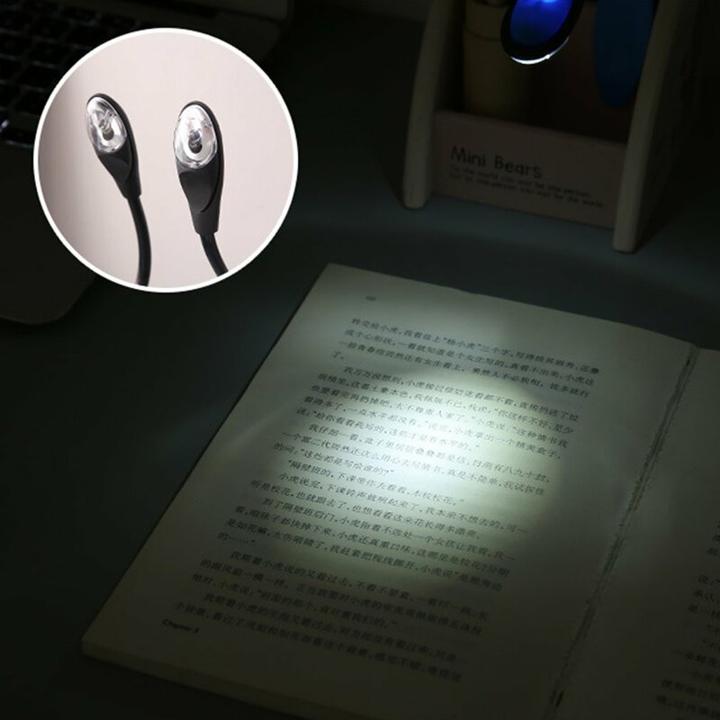 Hot Reading Light LED Book Light Stepless Brightness Micro USB Rechargeable Clip On Lamp with Flexible Goose Neck Fast Delivery