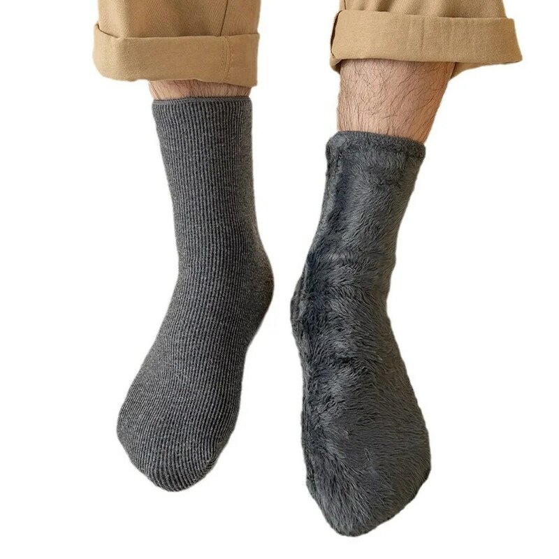 Winter Men's Merino Wool Socks Super Thick Warm High Quality Harajuku Retro Snow Casual Antifreeze Cashmere Socks Men 1 Pair